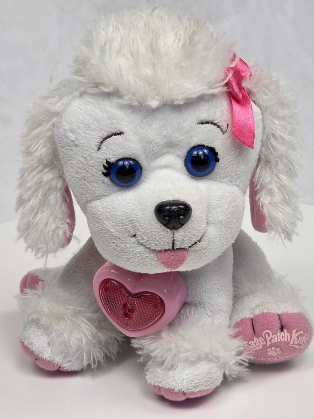 Cabbage Patch Kids Adoptimals White Poodle Puppy Dog Stuffed Animal Plush 7"